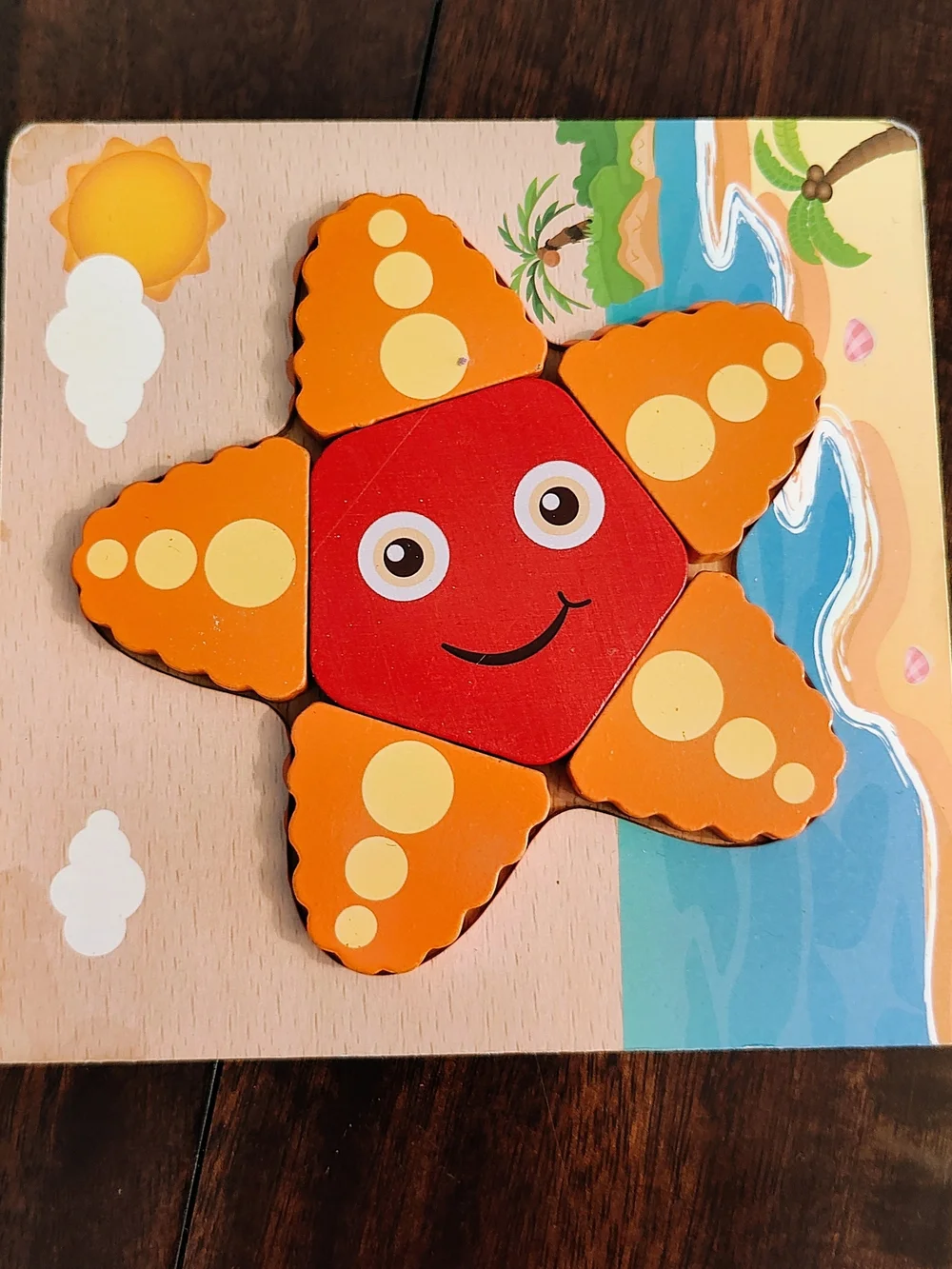 Children's Wooden Animal Puzzle Set - Colorful Red, Yellow, Green Pieces